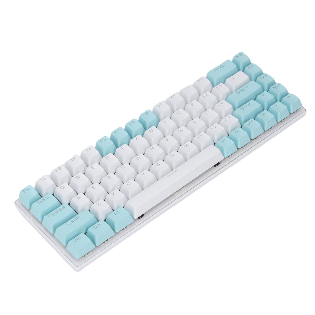Механическая клавиатура 60 процентов RGB Синий переключатель 68 клавиш Проводная игровая клавиатура для ПК Ноутбука Зеленый Белый