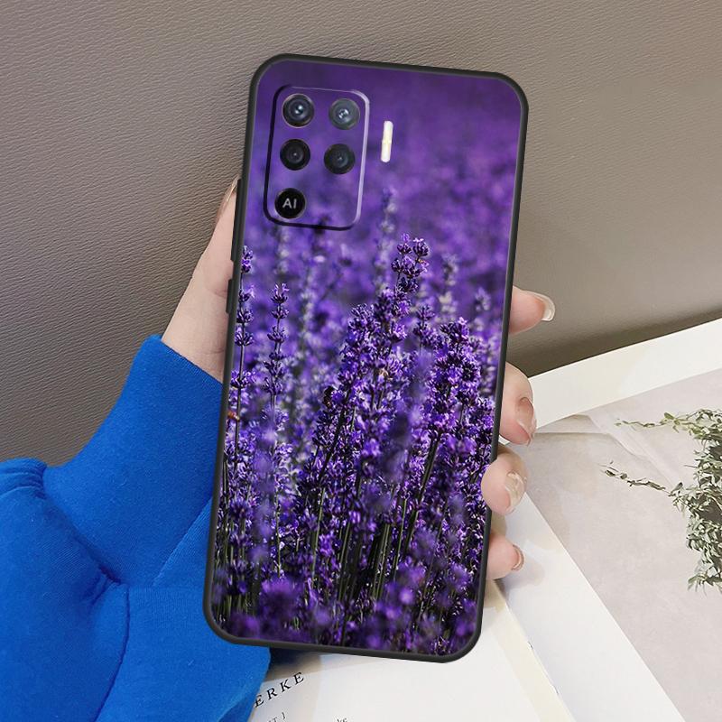 Чехол с фиолетовым лавандовым цветком для Oppo A77 A57 A17 A60 A80 A40 A74 A54 A94 A78 A98 A18 A38 A58 A96 A76 A16 A15 A5 Pro