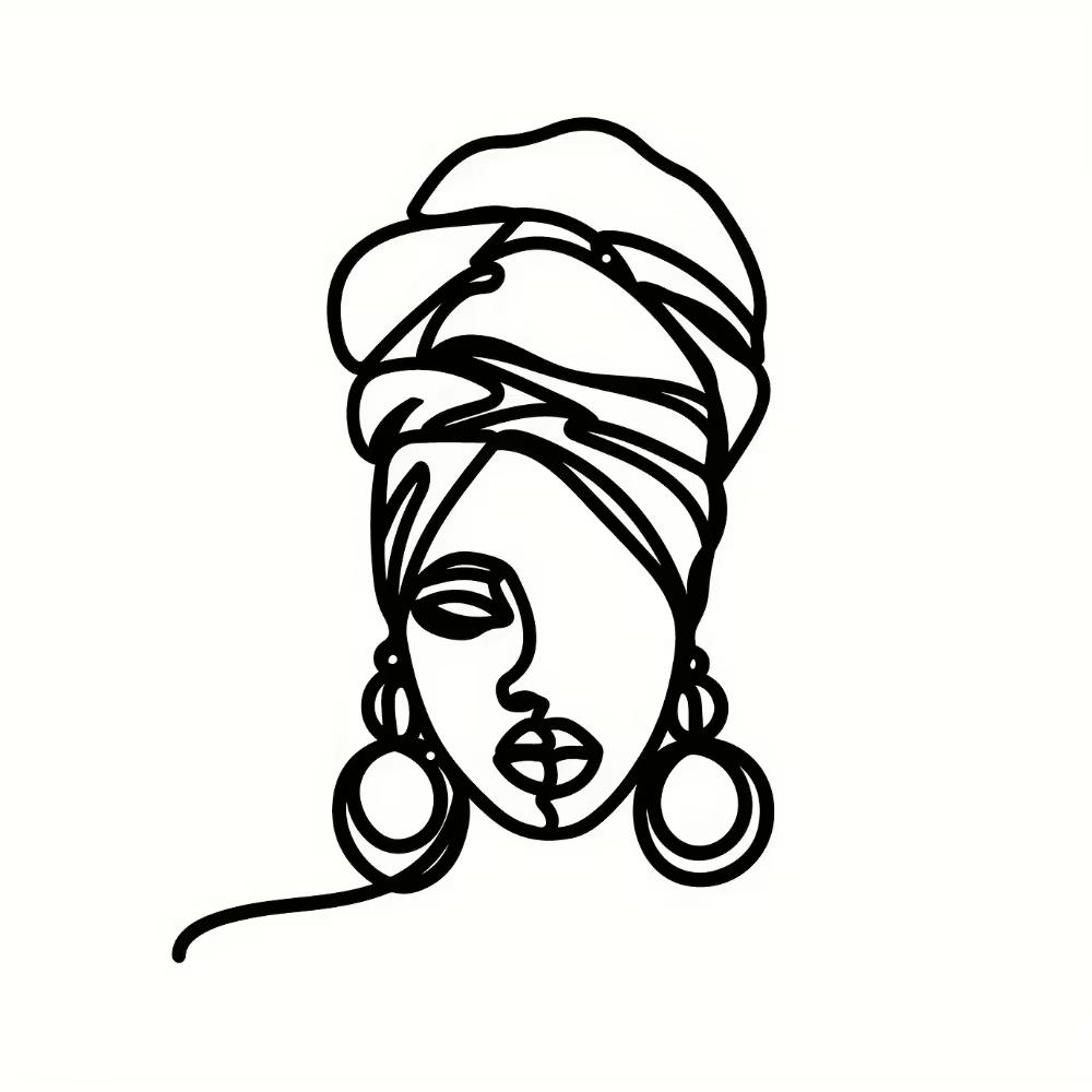 1pc Modern Minimalist Metal Wall Art - Single Line Female Figure. An Elegant Home Decor for Bedroom, Kitchen, Bathroom