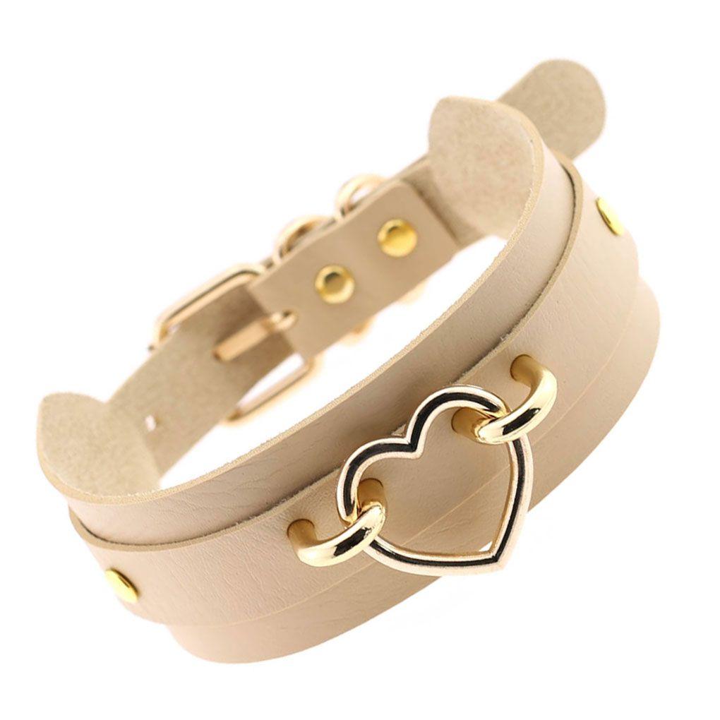 Женский Девушки Чокер Сердце Ожерелье Женский ПУ Кожаный Чокер Заявление Ожерелье Ювелирные Изделия Шейная Сбруя