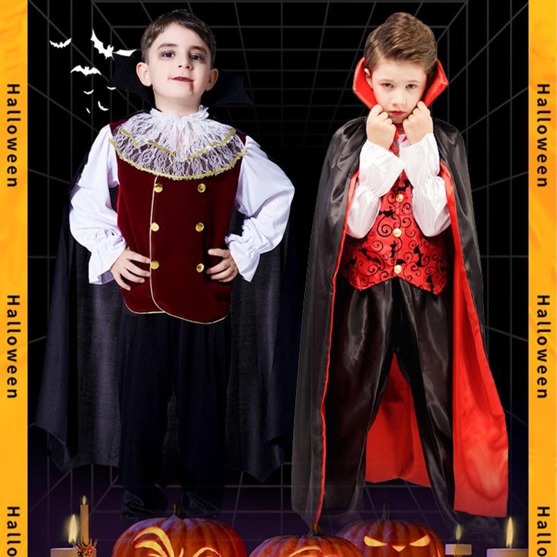 Halloween Cosplay Costume Outfit For Kids Boys Royal Vampire Dracula