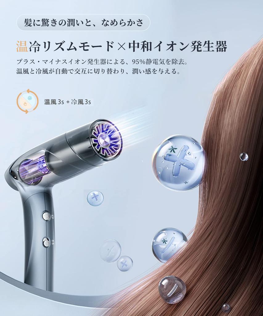 Llano Hair Large Air High Wind Salon Quick 21 Equipped with Neutralizing Ions Rhythm Heat Damage Ion High For Home Travel For PSE Does Not Include