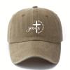 Jesus Cross Baseball Cap Washed Cotton Adjustable Curved Brim Hat for Unisex Outdoor