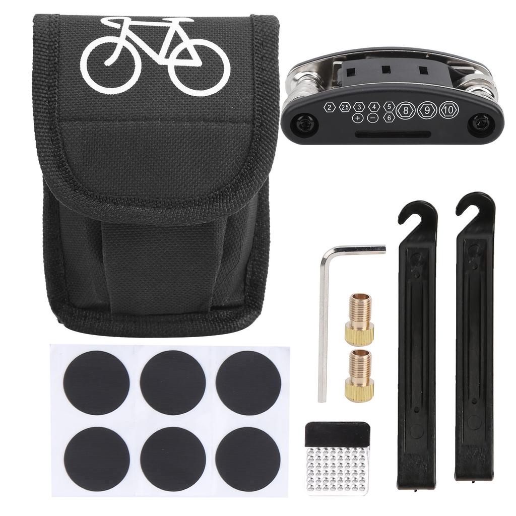 Bicycle Fast Tire Repair Kit Tire Lever 16 In 1 Multifunction Tool Bike Maintenance Set
