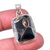 Natural Black Copper Turquoise 925 Solid Sterling Silver Gift Pendant 1.50" V2m44