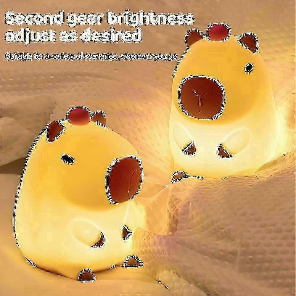 Capybara Night Light Kids, Dimmable Capybara Night Light, USB Rechargeable Capybara Lamp - Kawaii Animal Shaped Silicone Lamp - Gift for Kids, Boys az