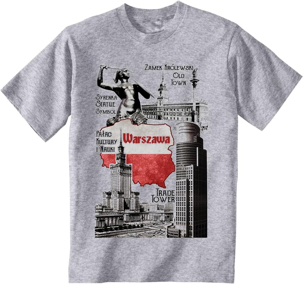 Poland Warsaw Landmark Building Tourist Souvenirs TShirt 100 Cotton ONeck Summer Short Sleeve Casual Mens Tshirt Size S3XL