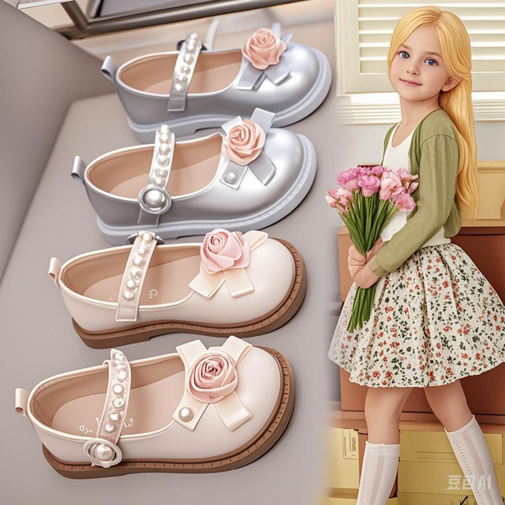 Весенние туфли для девочек из кожи в британском стиле на липучках Модные туфли для принцесс