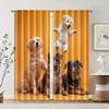 2 Pcs, Filtering Curtains (excluding Rods, Non-movable, Without Batteries) Cute Cartoon Dog for Use In Bedrooms and Living Rooms