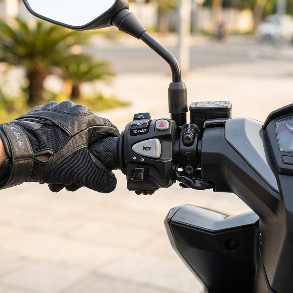 Motorcycle Handlebar Control Switch Assembly, Waterproof Motorbike Handlebar Switch with Turn Signal/Horn/Start/Stop