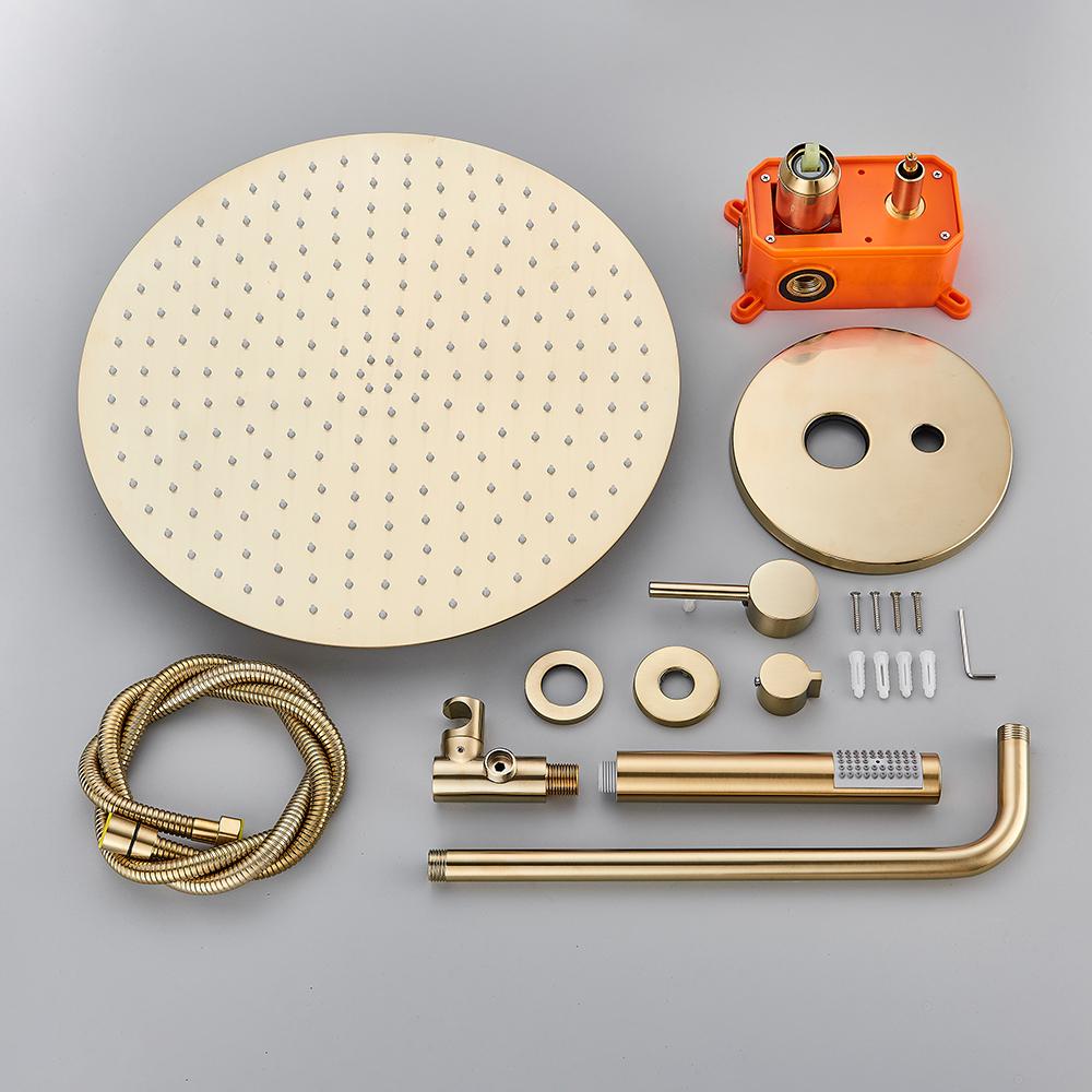 Смеситель для душа из матового золота, встроенный в 2 направления, смесители для душа, настенный смеситель для душа с дождевой головкой из нержавеющей стали