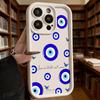 Glossy Evil Eye with Butterflies Soft TPU Phone Case for iPhone 17 16 15 14 13 12 11 Pro Max Plus Shockproof Anti-Slip Cover