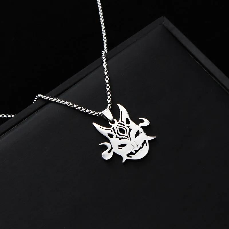 2023 ожерелье с котом Scaramouche для женщин и мужчин, титановая сталь Genshin Impact, кулон, цепочка на свитер, аниме, Cos, ювелирные изделия, подарок для пары