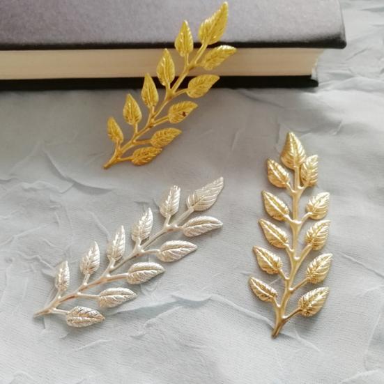 10Pcs Leaf Charm DIY Handmade Craft Golden Color Leaf Copper Charm Sewing Store Supplies