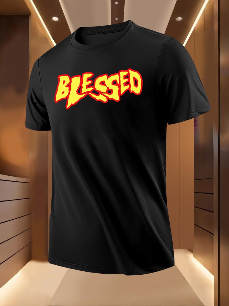Graffiti Blessed Print Pattern Tshirt