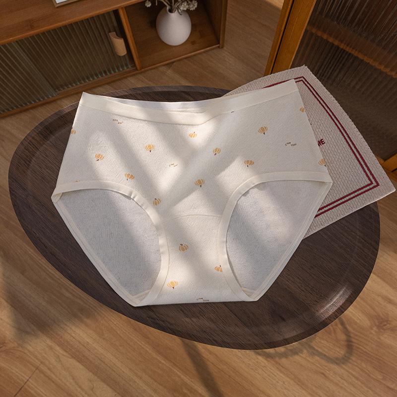 Ladies Spring and Autumn Printed Cute Cotton 10A Antibacterial Extended Crotch Panties