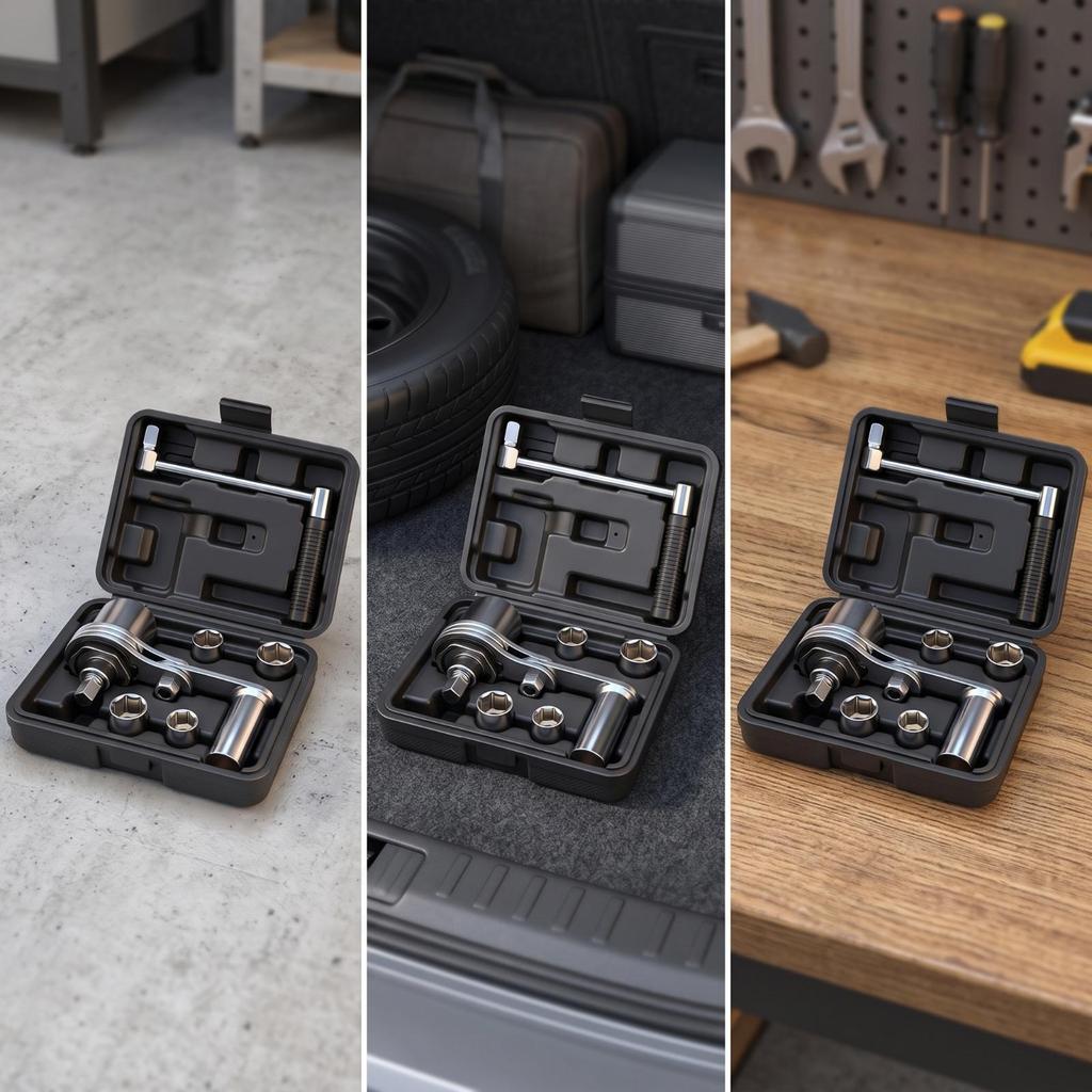 Labor-Saving Wrench with Case Electroplated Tool Compact for Garage