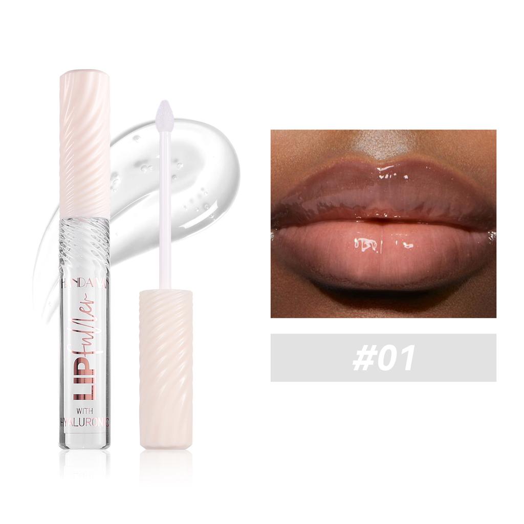 HANDAIYAN 8-Color Mirror Lip Gloss Hyaluronic Acid Lipstick Hydrating Moisturizing Pearl Fine Shine Fuller Looking Easy Color