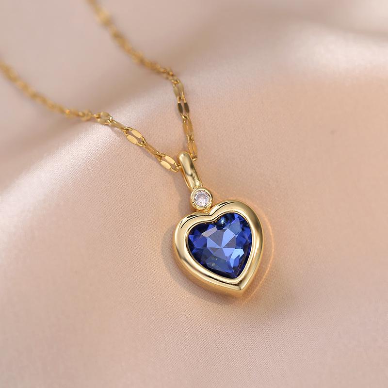 Женское ожерелье из титановой стали с 6 сменными бриллиантами - Простое, милое, дизайн в стиле ретро-дворца, уникальный подарок