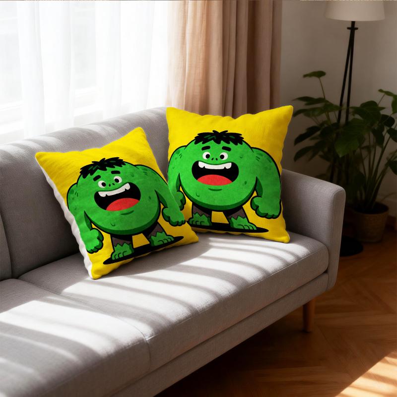 Superhero Cartoon Throw Pillow 18X18 Inch Cushion Accent Pillow Includes Pillow Core For Sofa Bedroom