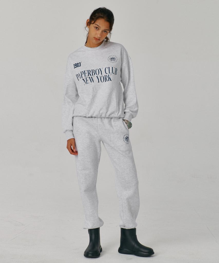 PAPERBOY [Set] Sports Club Sweat Set-Up - White Melange