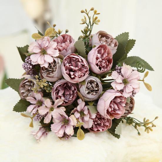 Искусственный цветок, изысканное мастерство, имитация розы, реалистичный цветок из искусственного шелка для домашнего свадебного украшения