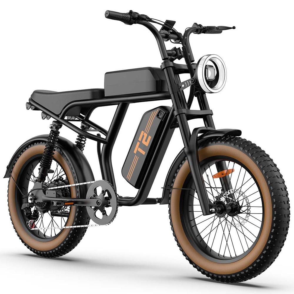 Электровелосипед Urlife T2 500 Вт Мотор 20" Широкие Шины Полностью Амортизированный Взрослый Электровелосипед 48 В 15,6 Ач Двойные Дисковые Тормоза 7 Скоростей Макс. Загрузка 120 кг