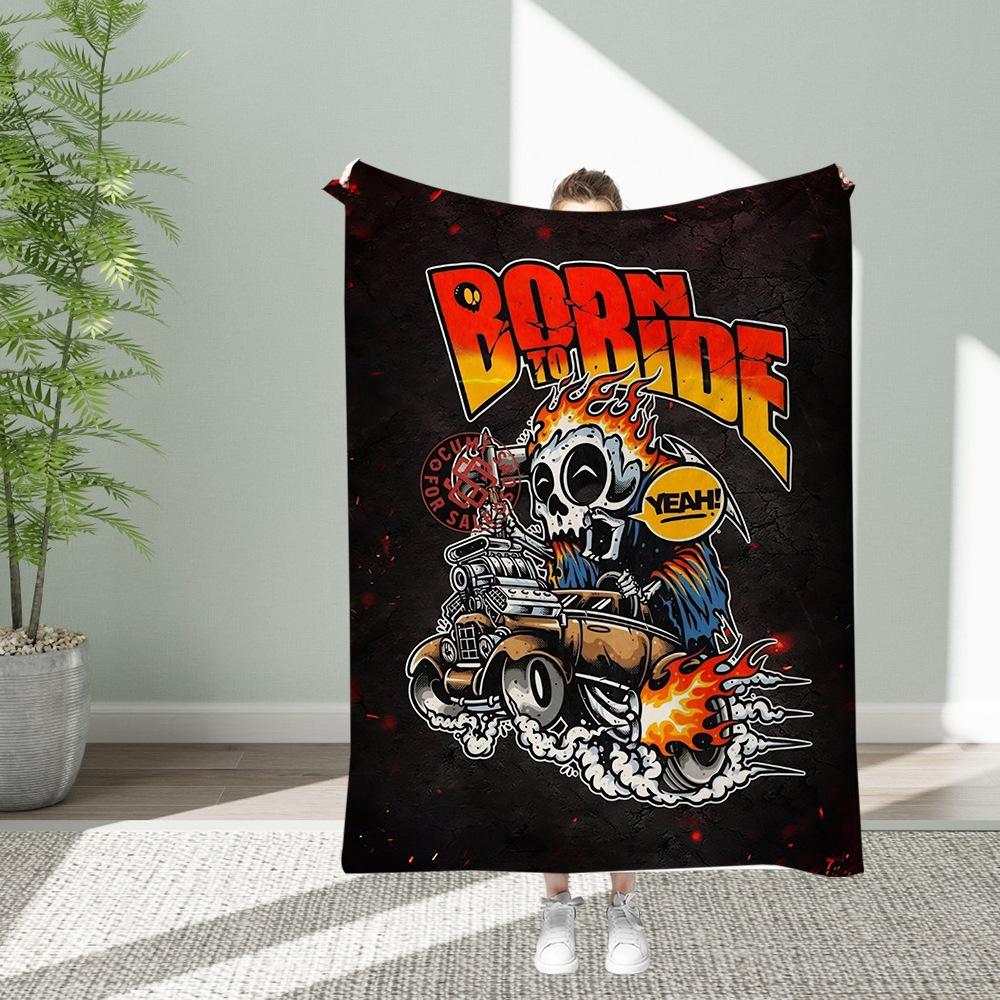 Cartoon Element Series Printed Blanket for Sofa Bed Travel Camping Living Room Office Conditioning Blanket for All Seasons Gifts