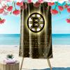 Name Custom Boston Bruins Logo Print Beach Towel, Large Soft Quick Dry Towel for Beach Camping Swimming
