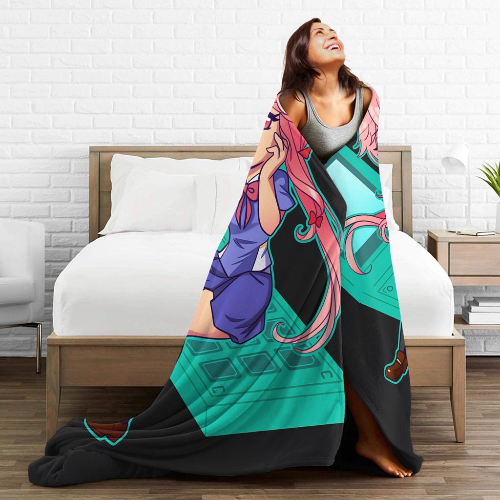 Mirai Nikki Gasai Yuno Blanket Quality Warm Soft Throw Blanket Winter Girls Boys Living Room Graphic Bedspread