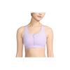 Solid Color Zip Fitness Training Sports Bra Women Underwear Light-Purple FN2732-511