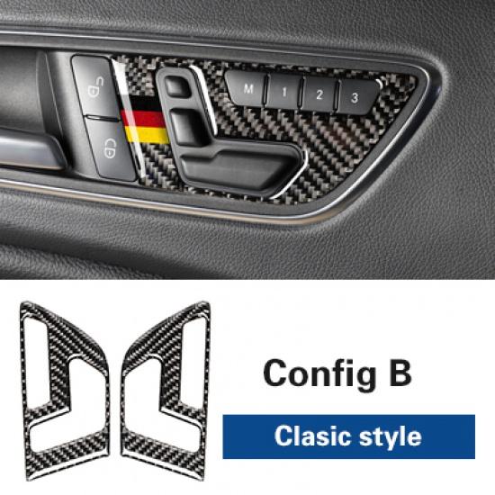 Углеродное волокно для Mercedes Benz A Class W176 CLA C117 GLA X156, регулировка автомобильного сиденья, панель, отделка рамки, наклейка, авто интерьер