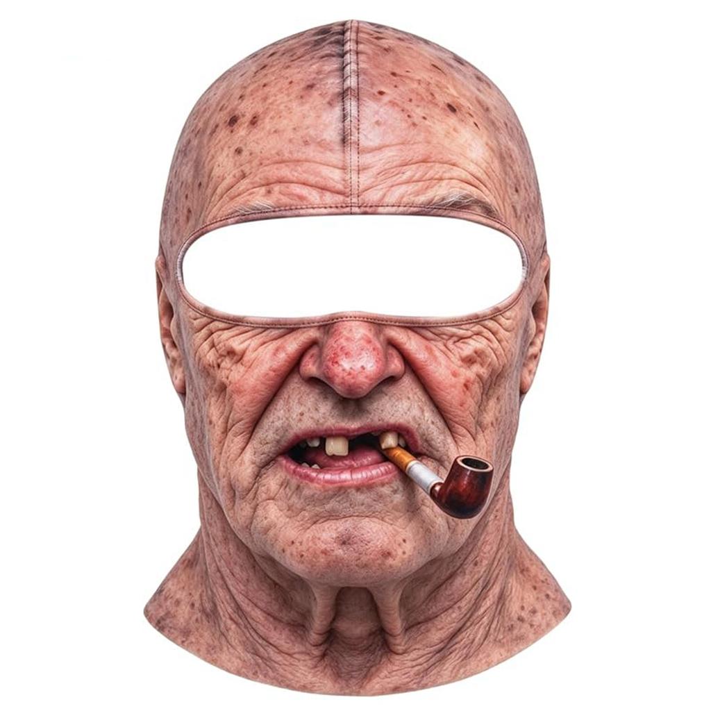 Новинка Лыжная маска с лицом старика, Смешная реалистичная 3D-печатная зимняя ветрозащитная маска на все лицо, Солнцезащитные очки в комплект не входят