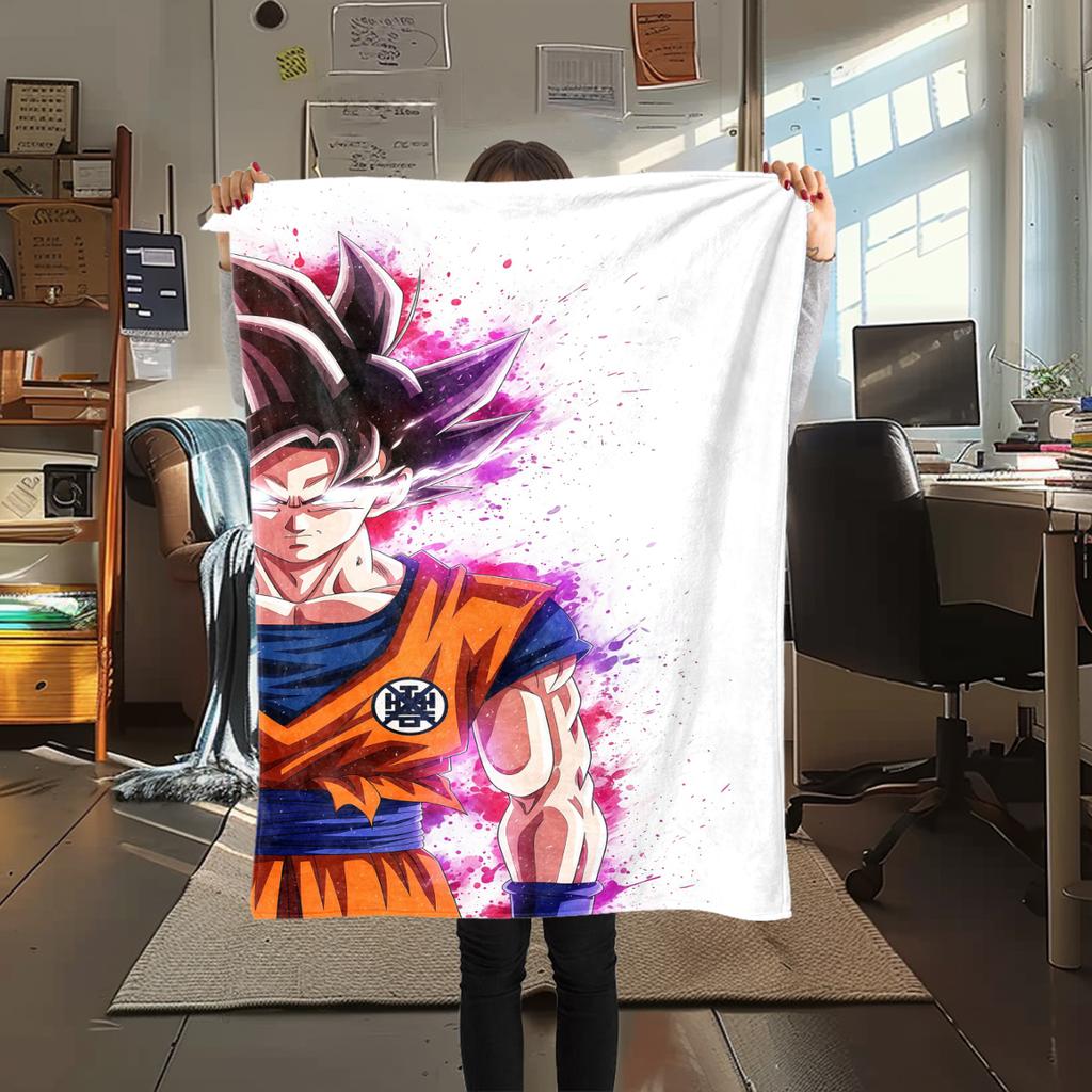 1PC DRAGON BALL Print Flannel Blanket, High quality All Seasons, Home Decor, Warmth and Comfort, Perfect for Christmas Gifts