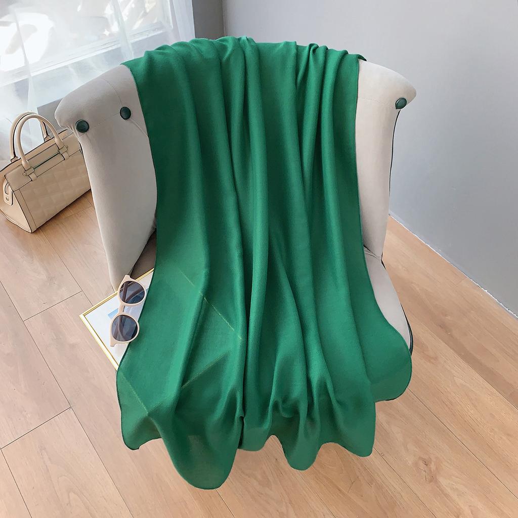 Women's Spring and Summer Literary Korean Version Long Solid Color Shawl Thin Versatile Neck Protection Scarf Air-conditioned Exterior