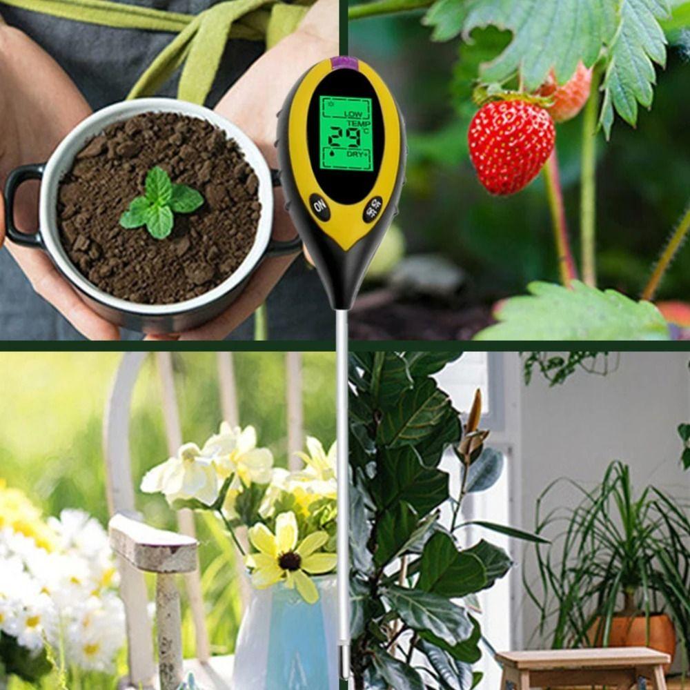 4 in 1 Soil Tester LCD Screen Soil Thermometer Soil Survey Instrument  For Garden Lawn Farming