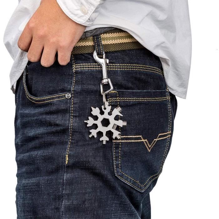 Multifunctional Tool Card - Snowflake - Compact and Portable - Stainless Steel