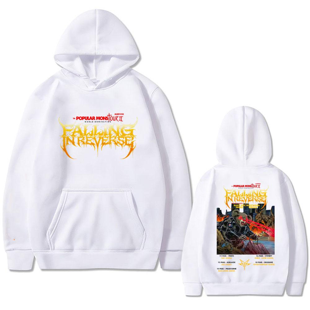Худи Falling in Reverse Popular Mons Tour II Мужское Женское Рок Метал Оверсайз Уличная Одежда Мужские Повседневные Толстовки