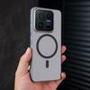 Для VIVO iQOO 15Ultra Чехол Жесткий Гофрированный Матовый Магнитный Защита от Отпечатков Пальцев Прозрачный Защита от Падений Чехол-Ракушка для iQOO 15Ultra