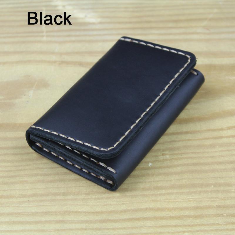 Кошелек для карт из натуральной кожи ручной работы, кожаный держатель для карт, мужской маленький кошелек, держатель для кредитных карт, держатель для удостоверения личности, женский визитница