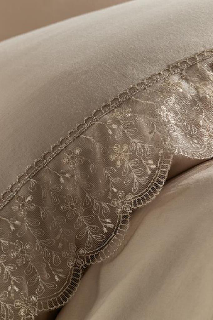 Комплект пододеяльников Yonca 6шт, Пододеяльник 200х220, Простыня 240х260 Хлопчатобумажная ткань, Полный размер, Двойной размер Бежевый