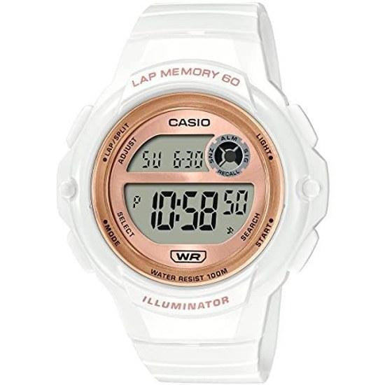 Casio Спортивное снаряжение LWS-1200H Дешевые бег трусцой 60 кругов память водонепроницаемые легкие (Белое розовое золото)