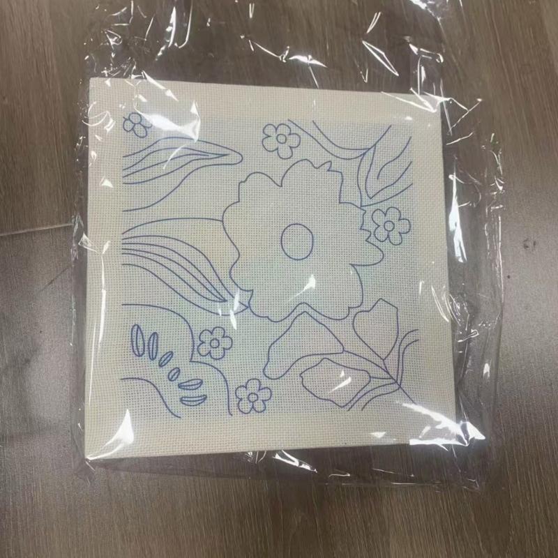 Набор для вышивания и рисования иглами для рукоделия с предварительно напечатанной льняной тканью и подходящими нитками для домашнего декора