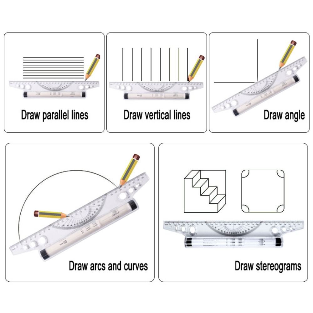 Прозрачная линейка для математического черчения 15/30 см, канцелярская шкала, угловая линейка для балансировки, архитектурная