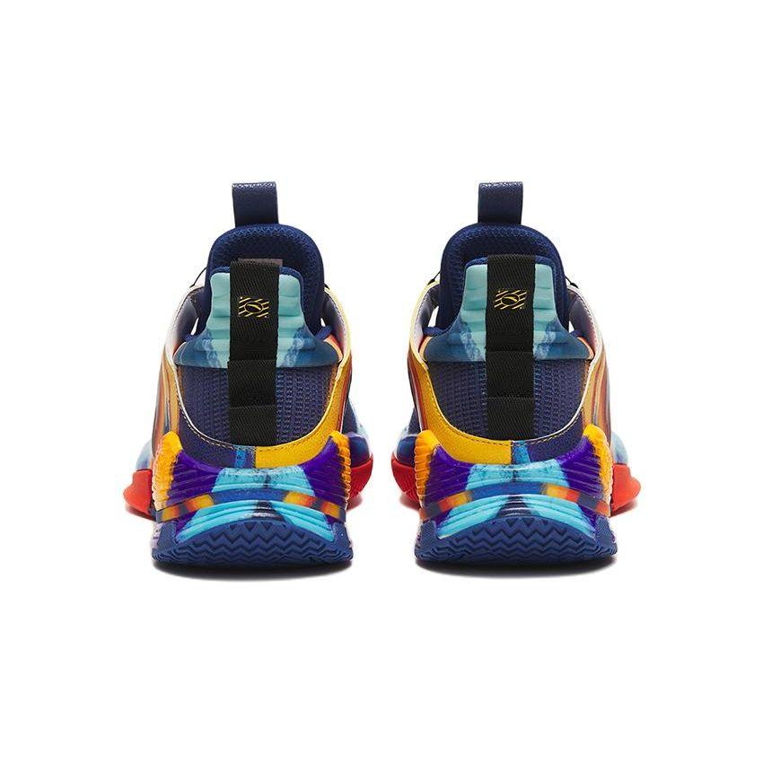 Anta Youth Warrior Basketball Shoes Kids Sneakers Blue Yellow Orange 312251105-5