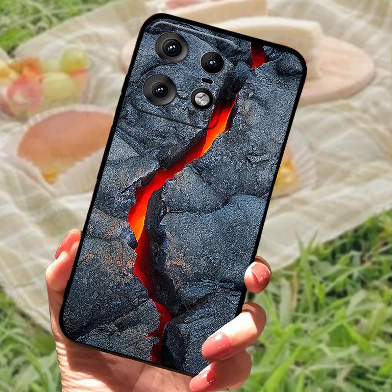Чехол для Motorola Edge 50 Pro Модный Мраморный Силиконовый Черный Мягкий Бампер для Телефона Moto Edge 50 Pro Мультяшные ТПУ Оболочки