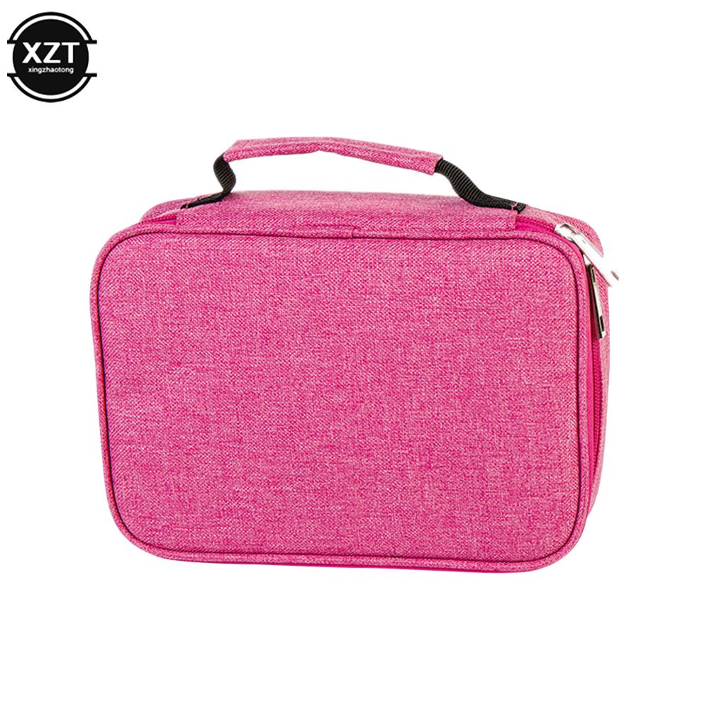 72 Holes School Cases 3 Compartments Canvas Pencil Cases Student Pen Box Storage Bag For Artist Stationery Supplies