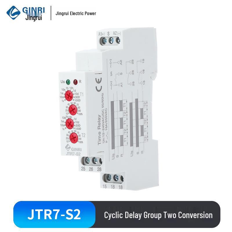 Многофункциональное реле времени Jingrui JTR7-S1 с циклическим включением/выключением по задержке (Переменный/постоянный ток 12-240 В) Контроллер