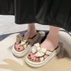 Fashion Platform With Bow Women's Slippers and Ladies Sandals On Beach Outside Slides 39 New Fashion Shoe Designer Luxury Sale Pvc Shoes
