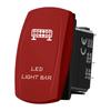 Red Button Rocker Switch Dual White Lights 5PIN SPST ON OFF LED LIGHT BAR Waterproof 12V/24V Backlight Momentary HORN